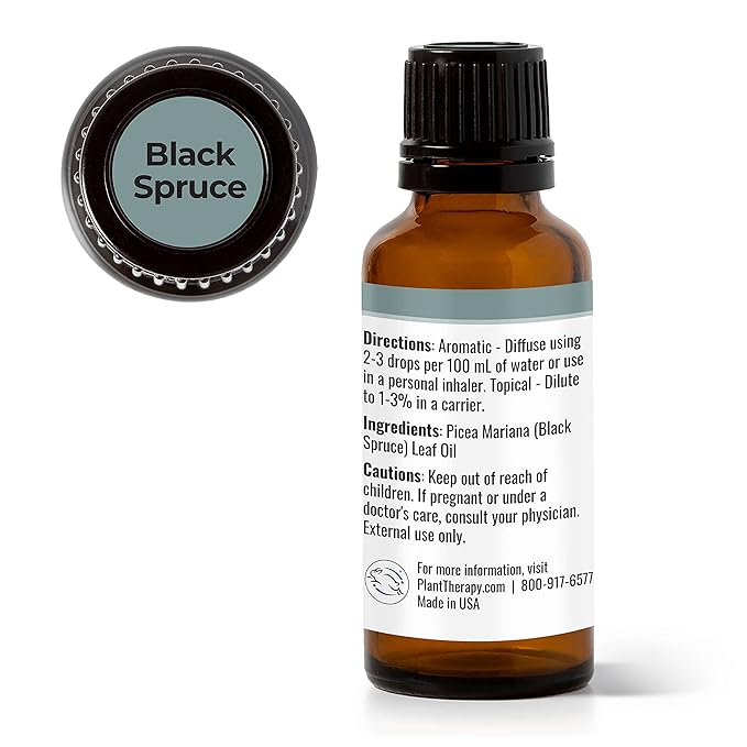 Plant Therapy Black Spruce Essential Oil 30 mL (1 oz) 100% Pure, Undiluted, Therapeutic Grade