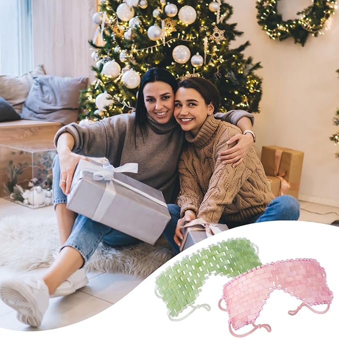 Jade Eye Mask - with Adjustable Strap for face 100% Natural Gemstone Jade Sleep Mask for Hot & Cold Anti Aging Therapy by LazyGa