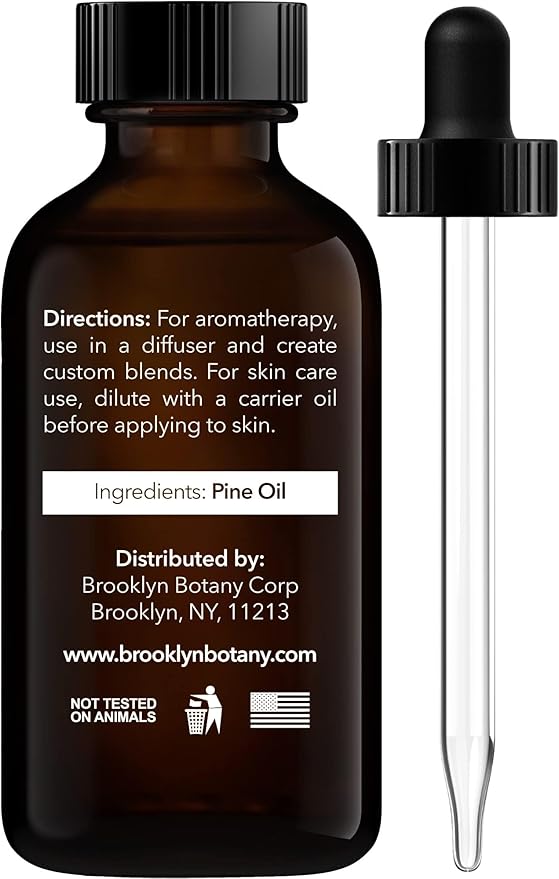 Brooklyn Botany Pine Essential Oil – 100% Pure and Natural – Premium Grade Oil with Dropper - for Aromatherapy and Diffuser - 1 Fl Oz