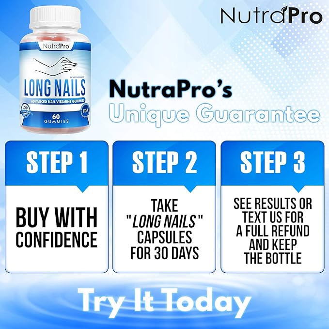 Nail Growth Vitamins for Stronger Nail - No More Chipped Nails.Nail Strengthener And Growth Supplement Gummies – Grow Strong Long Nails With Biotin And Collagen Gummies.