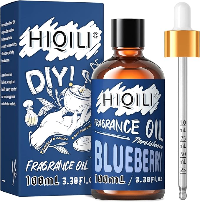 HIQILI Blueberry Essential Oil - Premium Fruit Fragrance Oil for Candle Making, Diffuser, Perfume, DIY, 3.38 Fl Oz Halloween Thanksgiving