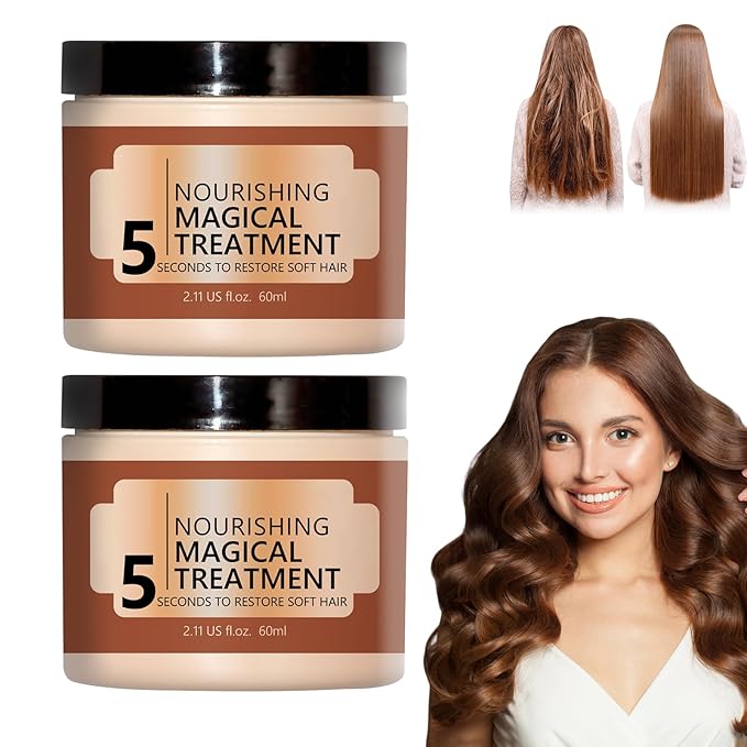 Nourishing Magical Treatment,Hair Repair Cream,Magical Hair Mask,5 Seconds to Restore Soft Hair,Deep Conditioning Hair Mask for Dry Damaged Hair (2pcs)