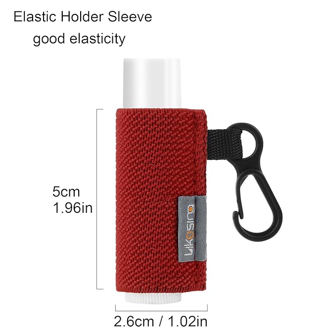 Lip Balm Holder Keychain, 4 Pcs Chapstick Keychain with Clip On, Elastic Lipstick Holder Perfect Gifts for Friends Women Men Girls Boys