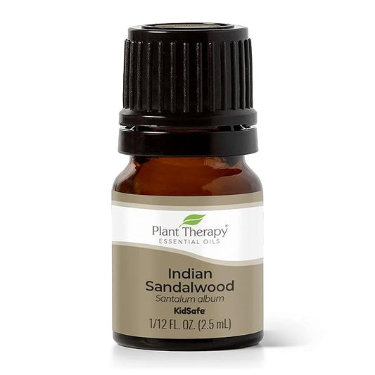 Plant Therapy Sandalwood Indian Essential Oil 2.5 mL (1/12 oz) 100% Pure, Undiluted, Therapeutic Grade