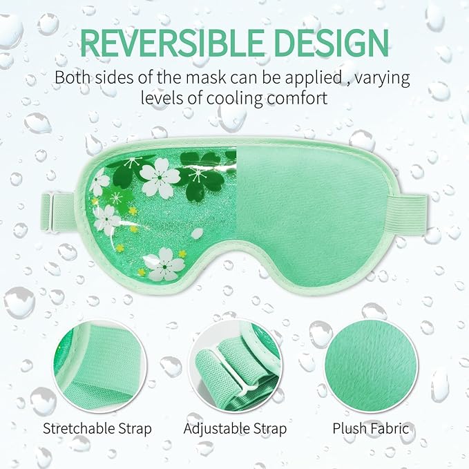 ZNCUETD Ice Eye Mask Gel - 2 Packs Reusable Cold Compress for Dark Circles, Puffiness, Dry Eyes, Migraine, Stress Relief - Cooling Ice Pack