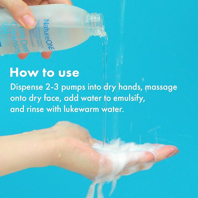 Pure Deep Cleansing Oil with AHA+PHA, Argan, Jojoba Oil, Centella Asiatica, Blackhead Remover, Oil Based Cleanser for Face, Sebum Control, Pore Cleaner, kbeauty Skincare, 145ml, 4.9 fl. oz.