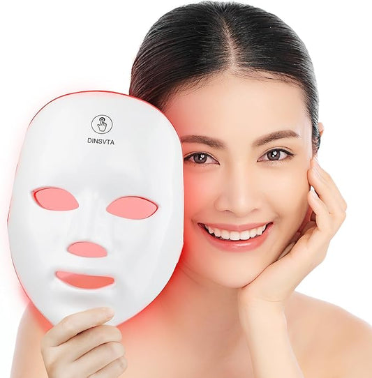 Red Light Therapy for Face, 7 Colors LED Red Blue Light Therapy Mask Cordless Rechargeable Portable Facial Skin Care Beauty Masks at Home Travel