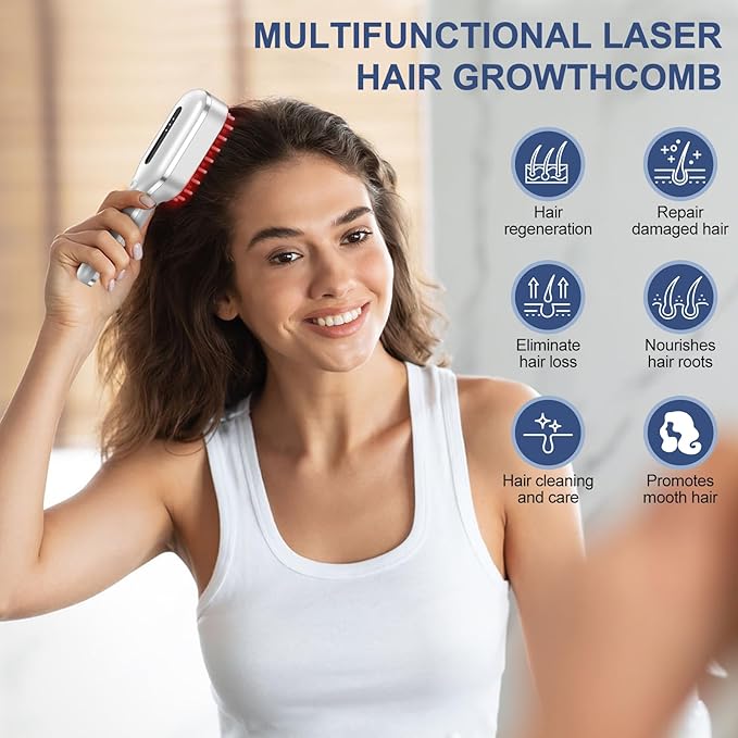 Laser Therapy Hair Growth Comb,FDA Cleared laser comb for hair growth,Red Light Electric Scalp Massager