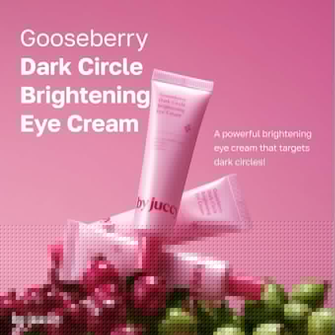 By Juccy Gooseberry Dark Circle Clarifying Eye CreamㅣFor Puffy Eye Bags, Wrinkles, Fine Lines | Vitamin C, Glutathione, PeptidesㅣAnti-aging Korean Skin Care | Korean Eye Cream | 1.01 Fl.oz