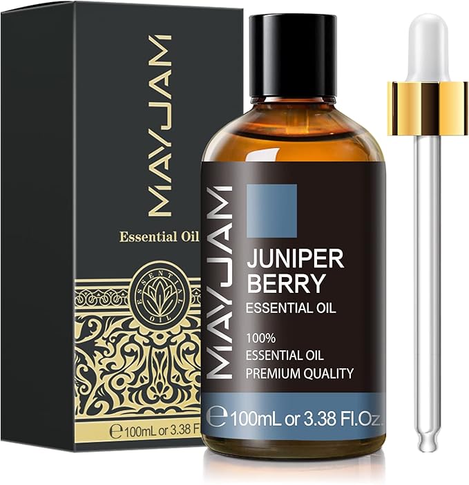 Juniper Berry Essential Oil, MAYJAM Pure Juniper Berry Oil Juniper Oil for Diffusers, Soap Candle Making, 3.38FL.OZ/100ML Essential Oils with Premium Glass Dropper