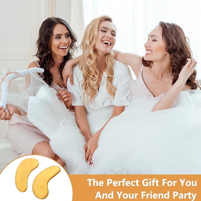 Jeffbaubl 50 Pairs 24K Gold Eye Mask,Under Eye Patches for Dark Circles and Puffiness,Eye Patches Gel Crystal Collagen Eye Mask,Anti Aging Eye Pads Used for Eye Bags Women and Men