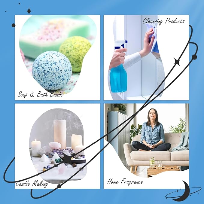 Clean Essential Oils Set, ARVIDSSON Natural Fragrance Oil for Diffuser, Soap Making - Clean Cotton, Fresh Linen, Lemongrass, Soft Powder, Blossom Soap