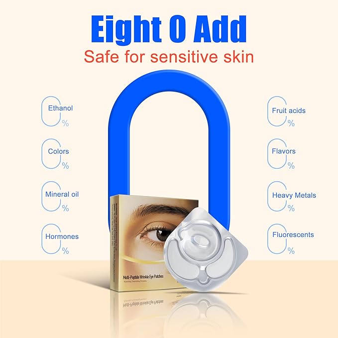 YDN Multi-Peptide Wrinkle Eye Patches - 7,062 Soluble Micro Darts in Preeision Array | Multi-Peptide & Hyaluronic Acid Under Eye Patches for Reduce Wrinkles & Fine Lines and Hydrating (2 Pack)