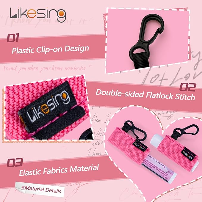 Chapstick Holder Keychain, 6 Pcs Lip Balm Holder Sleeve Pouch with Clip On, Lip Gloss Lipstick Holder Keychain Fits More Standard Lip Balm, Gift for Women Girls Boys and Man