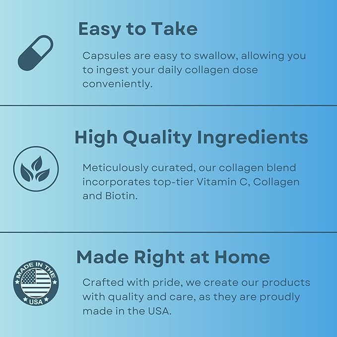 rahni Collagen | Biotin 1000 mcg | Supplement for Hair, Nails and Skin Growth | Joint Health Support | Hyaluronic Acid | Vitamin C | for Men & Women | Made in The USA | 90 Capsules