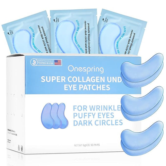 Under Eye Patches (30 Pairs) Hyaluronic Acid Eye Masks for Puffy Eyes, Dark Circles, Eye Bag, Wrinkles - Skin Care Gifts for Women, Under Eye Gel Patches