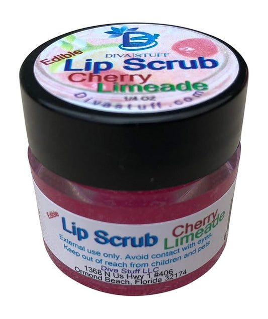 Diva Stuff Ultra Hydrating Lip Scrub for Soft Lips, Gentle Exfoliation, Moisturizer & Conditioner, Cherry Limeade – ¼ oz (Made in the USA)