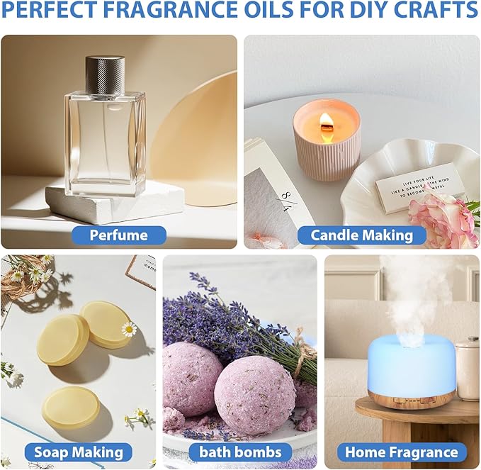 Fragrance Oil Relax Set, 6 * 10ML Diffuser Oil for Home, Candle Making Scents, Aomatherapy Essential Oils for Diffuser