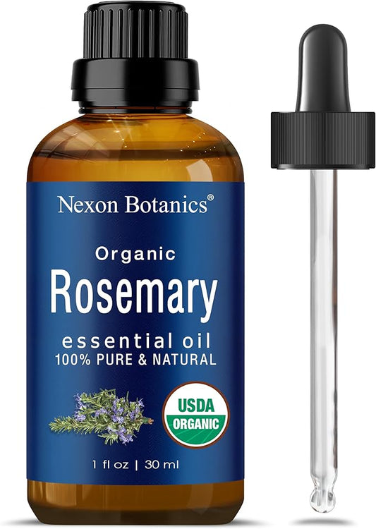 Organic Rosemary Essential Oil 30 ml - Pure, Natural Oil for Aromatherapy, Skin, and Hair Growth - Aceite de Romero - Nexon Botanics