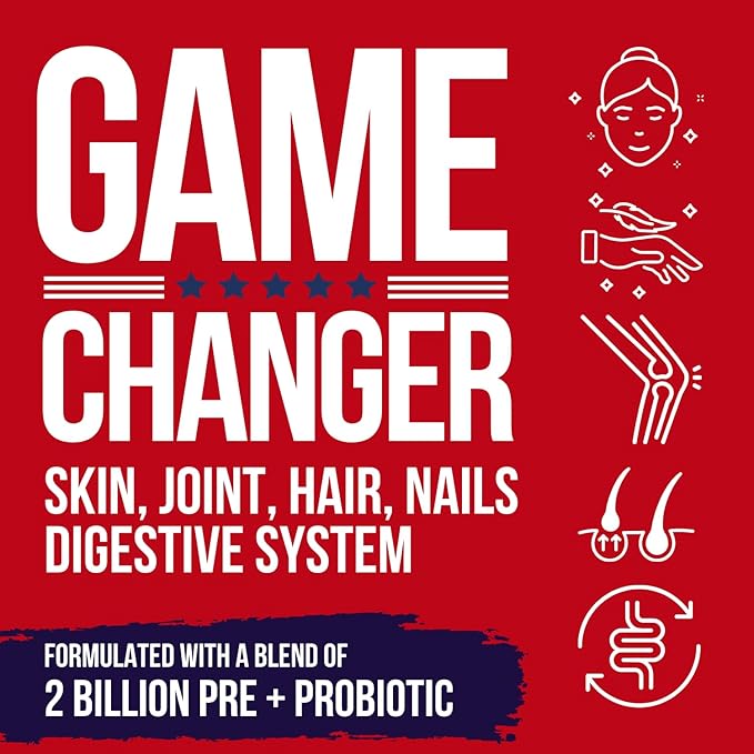 Multi Collagen Peptides with Probiotics + Type I, II, III, V, X + Hydrolyzed Collagen Powder with Vitamin C+D3+B7+K2+E Hyaluronic Acid, Supports Skin Hair Nail & Joint, Grass-Fed, Non-GMO (2)