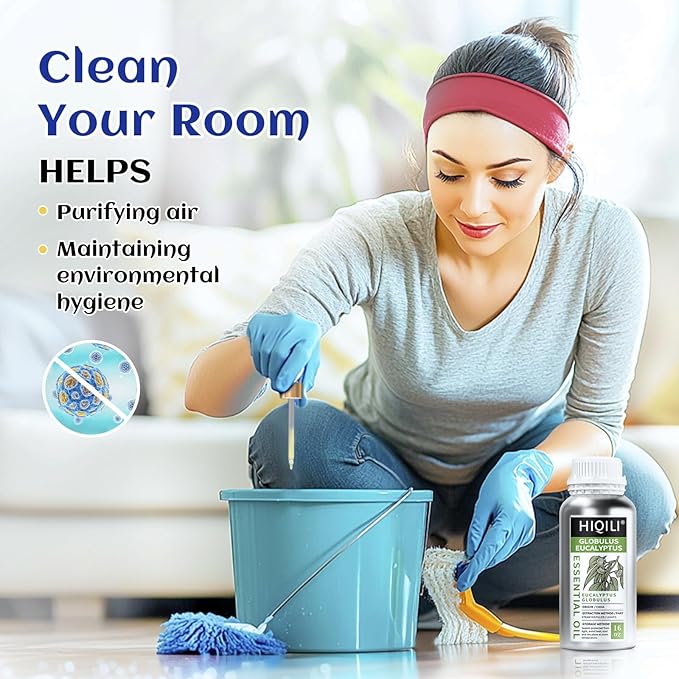 HIQILI Eucalyptus Essential Oil for Spray, Diffuser & Skin, 100% Pure Undiluted - 16 Fl Oz