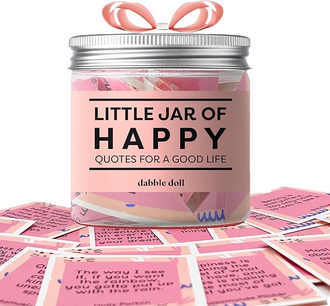 Happy Jar Uplifting Quotes Happiness Messages Motivational Uplifting Gifts with Gift Box (Classic)