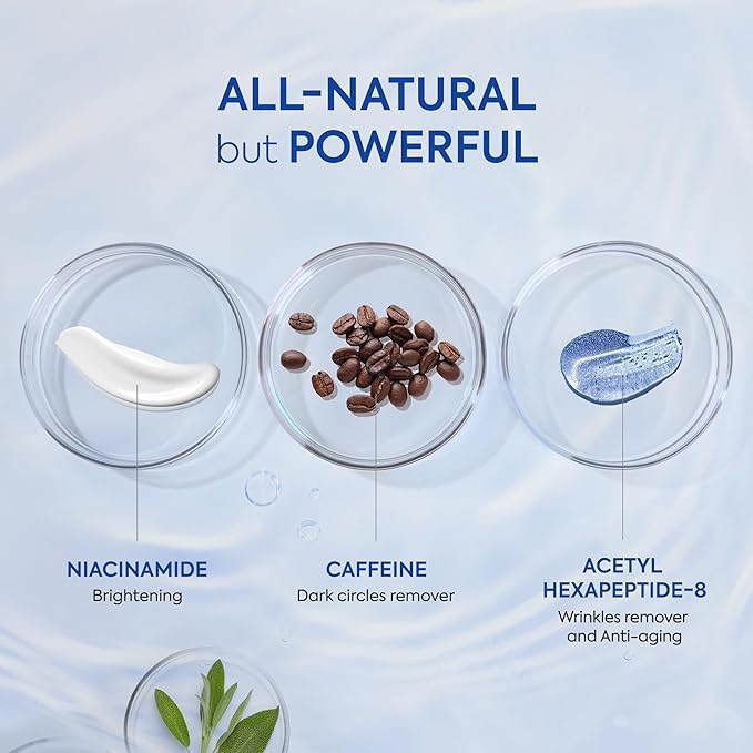 Caffeine Eye Cream for Men: Under Eye Roller for Bags and Puffy Eyes Treatment - Men's Cooling Stick and Depuffer for Dark Circles and Puffiness 0.5 fl.oz.