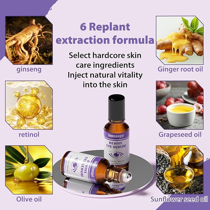 Eye Face Serum, Firming Anti-Wrinkle Serum, Reduces Eye Bags, Dark Circles, with Vitamin E, Helps Anti-Aging Eye Serum, 0.7 oz