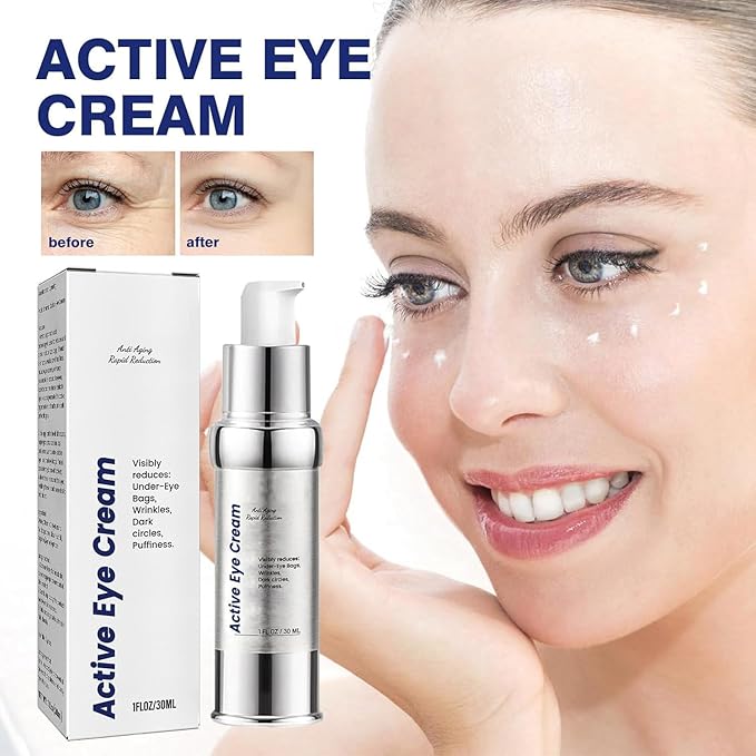 Under Eye Cream for Puffiness & Bags,Active Eye Serum for Dark Circles and puffiness,Under Eye Caffeine Eye Serum Reduce Wrinkles (30ml)