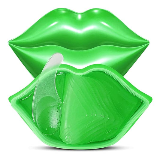 Charm Kiss 20Pcs Moisturizing Lip Mask, Lip Sleep Mask Reduces Lip Lines and Restores Moisture, Lip Mask Effectively Nourishes the Lip Skin, Gel Treatment Lip Masks Plumping Lips Mask Lip Care Products (Green)