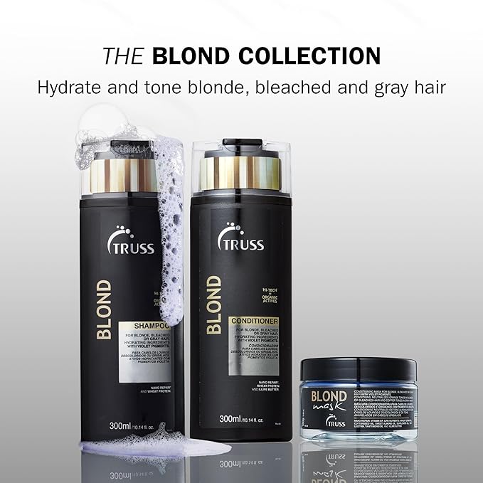 TRUSS Purple Hair Mask & Blonde Toner - Deep Conditioning Hair Treatment for Blonde, Bleached or Gray Strands - Neutralizes Orange & Yellow Tones - Restores Strength, Elasticity & Shine (6.35 oz)