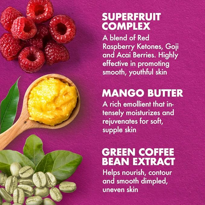 SheaMoisture Hand & Body Exfoliator SuperFruit Complex Exfoliating Scrub for Dry Skin with Shea Butter 12 oz