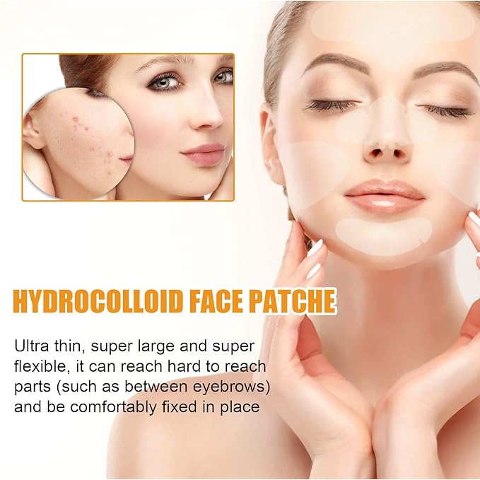 40Pcs Hydrocolloid Acne Patches Full-Face Coverage Kit for Pimples & Blemishes, Skin Care Solution for Clearing Spots