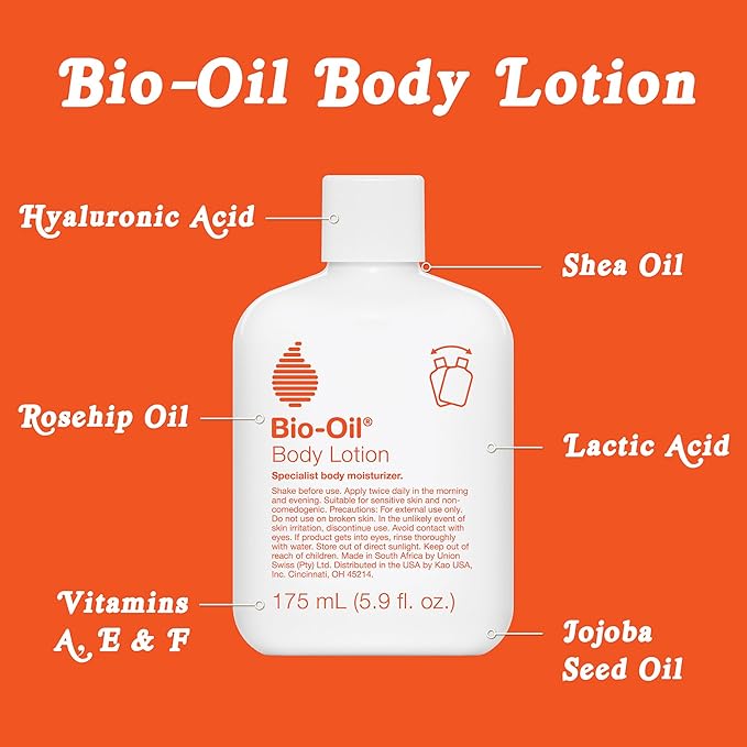 Bio-Oil Moisturizing Body Lotion for Dry Skin, Ultra-Lightweight High-Oil Hydration, with Jojoba Oil, Rosehip Oil, Shea Oil, and Hyaluronic Acid, 5.9 oz