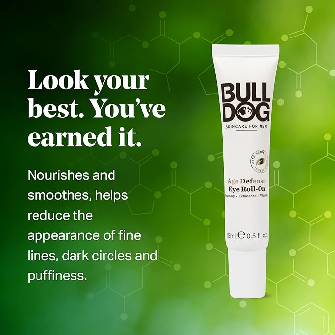 BULLDOG Mens Skincare and Grooming Age Defense Eye Roll On, 0.5 Ounces (Pack of 2)