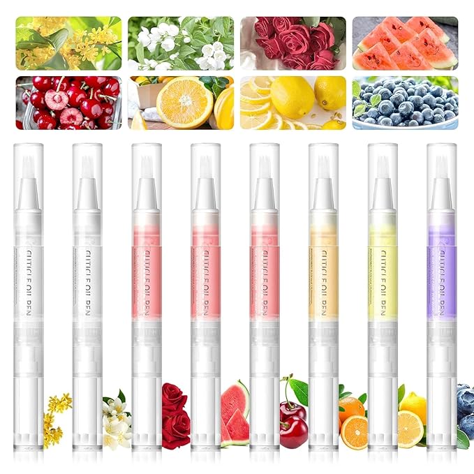 Natural Nail Growth Oil,Nail Growth Oil Pen,Cuticle Oil, Natural Growth Serum For Nails Moisturize -For Growth And Strength, Nail Strengthener For Damaged Nails (Blueberries oil, 0.18 / Fl Oz)