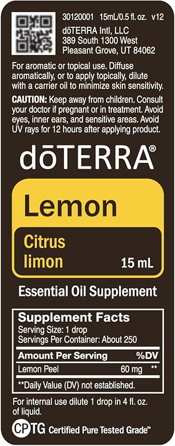 doTERRA Lemon Essential Oil - 15 ml (2 Pack)