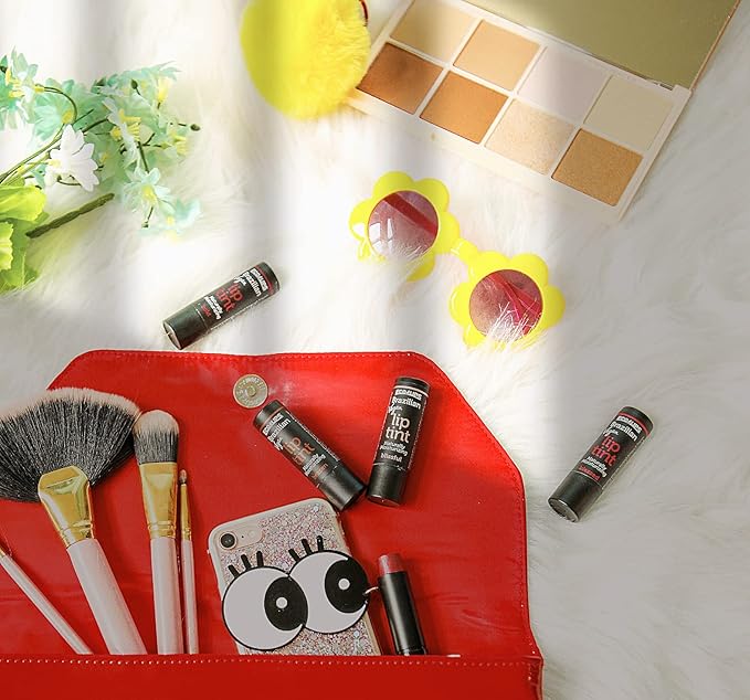 Eco Lips Vegan Cruelty-Free Brazilian Lip Tint Variety Pack - 100% Natural Lip Balm (Blessed, Blissful, Brave, Brazen, Bold) (5 Pack) | Made in USA