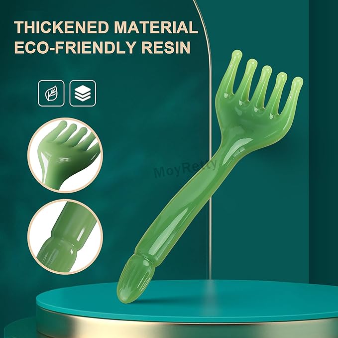 MoyRetty 2-Pack Head Massager, Scalp Massage Comb, Finger Whisk for Relaxation, Pink (Green)