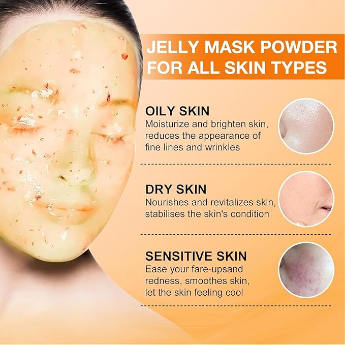 Jelly Mask for Facials Professional, Hydrating & Moisturizing Peel-Off Natural Gel Face Mask SkinCare, Professional Spa Use Jelly Face Masks, Deep Hydration & Glow 23 Fl Oz (VC)