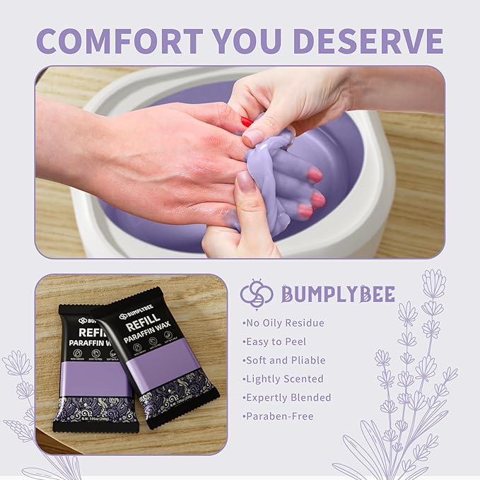 Paraffin Wax Machine for Hand and Feet - 3500ml Hand Wax Paraffin Machine with 8 Pcs Lavender Paraffin Bath, Moisturizing and Exfoliating