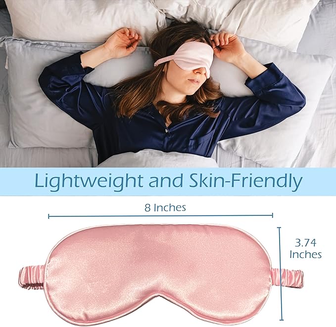 Le Luxe Sleep Mask (Luxury Silk Sleep Mask, Silky Smooth Comfort - Eye Cover - Eye Mask - Anti Aging - Skin Care - Ultra Soft - Light & Comfy (Crepe Pink)