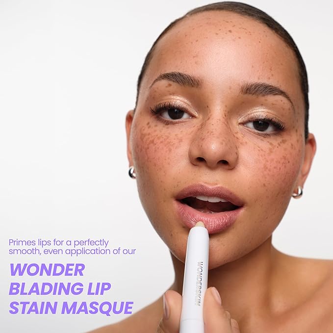 Wonderskin 3-in-1 Lip Scrub Exfoliator & Moisturizer, Lip Exfoliator Scrub, Hydrating Balm for Soft, Nourished, Flake-Free Lips with One-Step Prep, 0.10oz