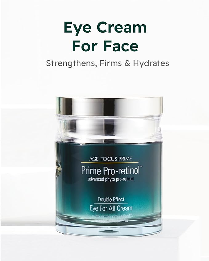 Isa Knox AGE FOCUS Prime Double Effect Eye For All Cream Set (3.4fl oz) - Korean Skin care Set, Anti Aging, Lightweight Rich Eye Cream for Wrinkles, Toner, Emulsion, Daytime Retinol.