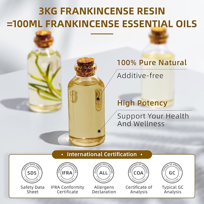 HIQILI 16 Fl Oz Frankincense Essential Oil, for Massage Skin Care, Diffuser, Aromatherapy, 100% Pure Undiluted