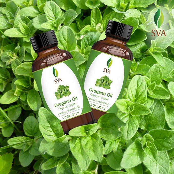 SVA Oregano Essential Oil – 1 Fl Oz – 100% Natural Oregano Oil - for Diffuser, Hair Care, Face, Skin Care, Aromatherapy, Scalp and Body Massage, Soap and Candle Making – with Dropper