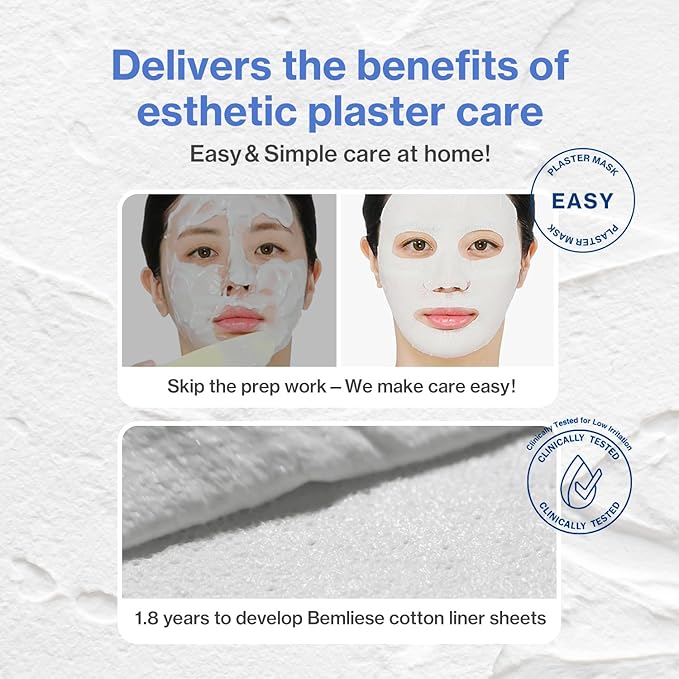 Face Fit Plaster Mask | 4 weeks Program | Clay Sheet Mask for Pore Tightening & Purifying | Korean Skin Care