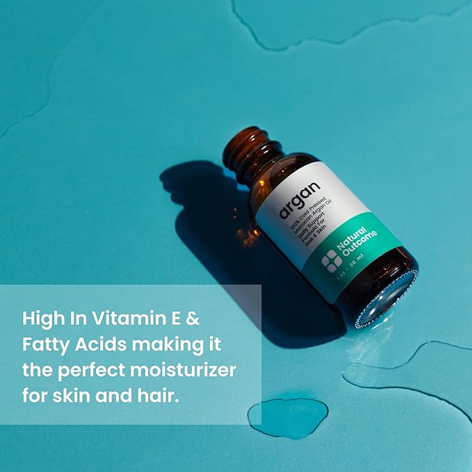 Argan Oil 100% Pure Moroccan Cold-Pressed Face, Body and Hair Lightweight Oil for Moisturizing, Hydrating & Skin Nourishment, 1 oz