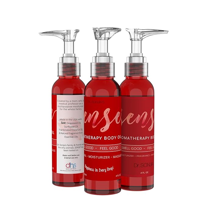 Sense Relaxing Organic Body Oil | Every Day Use Massage Oil, Aroma Therapy, Natural Skin Moisturizer |100% Hypoallergenic | Made in The USA