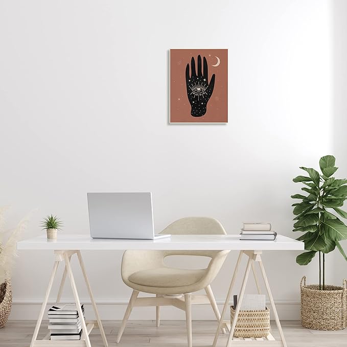 Stupell Industries Celestial Bohemian Chic Hand With Enlightened Eye Tattoo, Design by Nina Blue